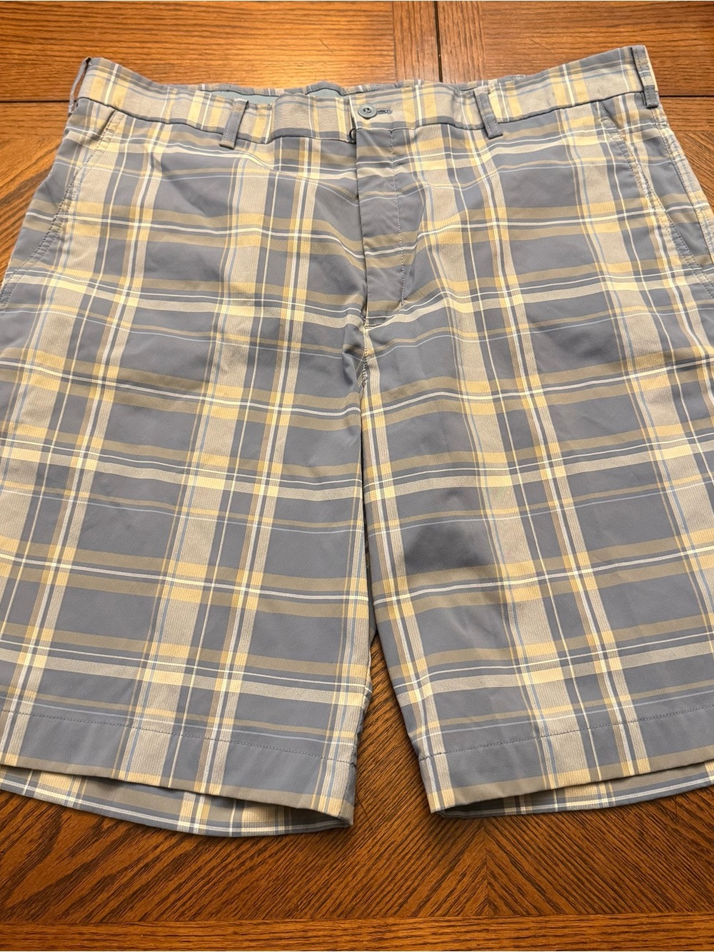 Nike Golf Shorts Tour Performance Dri-Fit Mens Size 38 Blue Plaid *read*